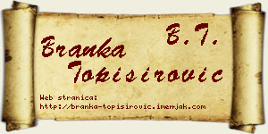Branka Topisirović vizit kartica